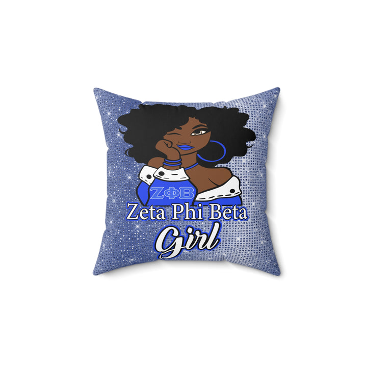 Zeta Phi Beta Faux Suede Throw Pillow - Beguiling Phenix Boutique
