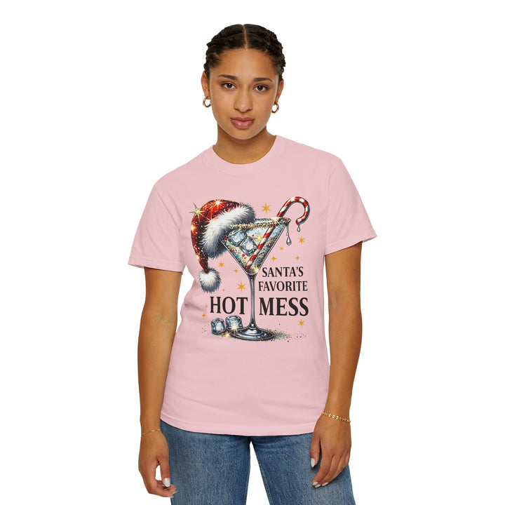 Holiday T-Shirt — "Santa’s Favorite Hot Mess" Christmas Cocktail Tee - Beguiling Phenix Boutique
