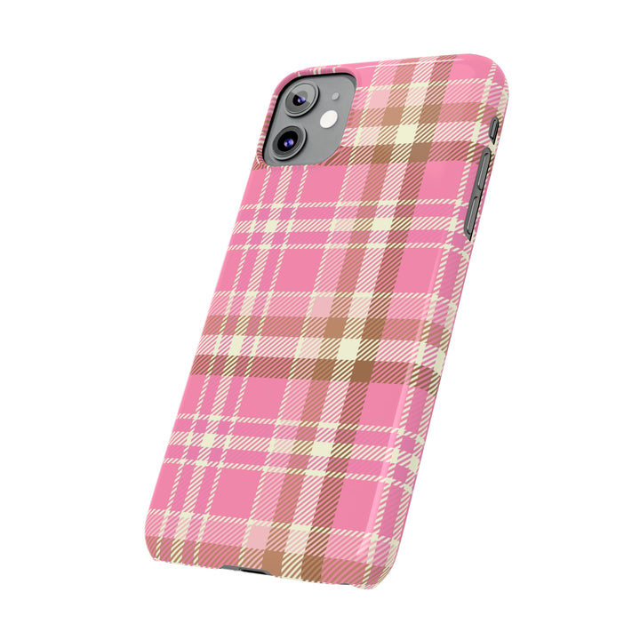Pink Plaid Slim Phone Case - Beguiling Phenix Boutique