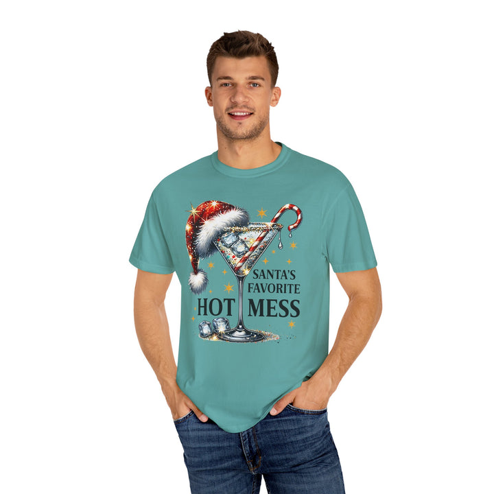 Holiday T-Shirt — "Santa’s Favorite Hot Mess" Christmas Cocktail Tee - Beguiling Phenix Boutique