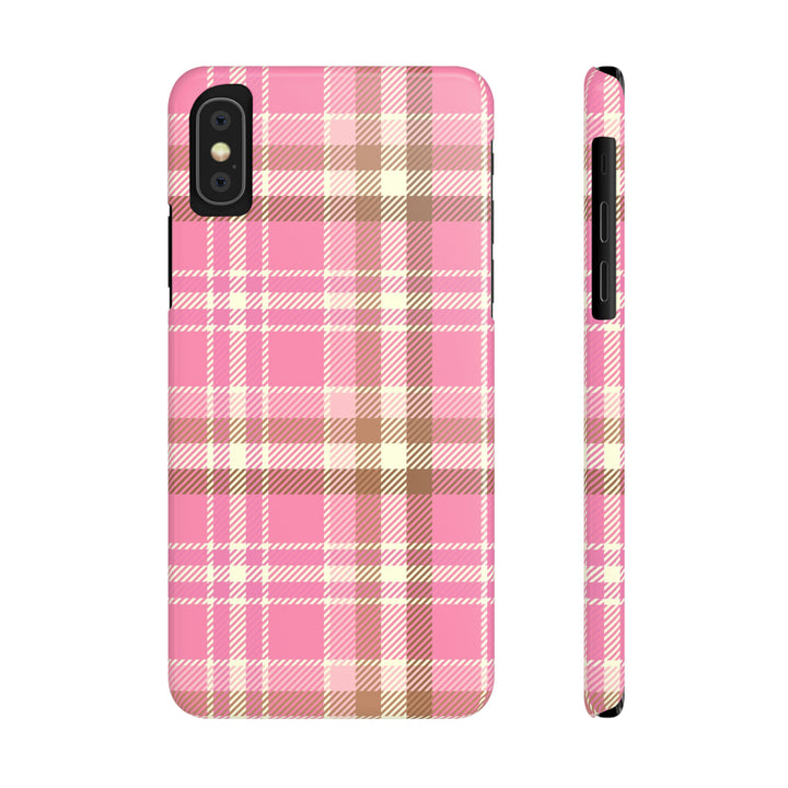 Pink Plaid Slim Phone Case - Beguiling Phenix Boutique