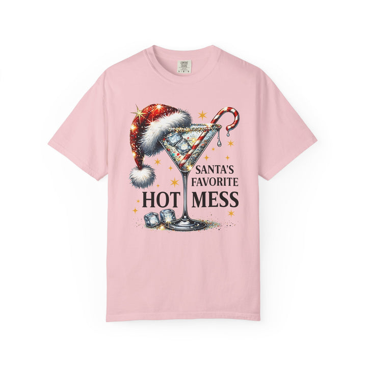 Holiday T-Shirt — "Santa’s Favorite Hot Mess" Christmas Cocktail Tee - Beguiling Phenix Boutique