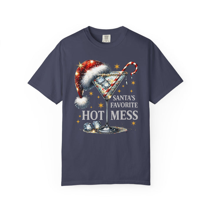 Holiday T-Shirt — "Santa’s Favorite Hot Mess" Christmas Cocktail Tee - Beguiling Phenix Boutique