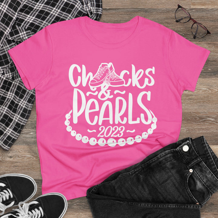 Chucks & Pearls Cotton Tee 2023 - Beguiling Phenix Boutique