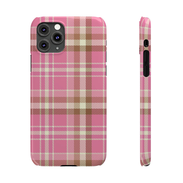 Pink Plaid Slim Phone Case - Beguiling Phenix Boutique