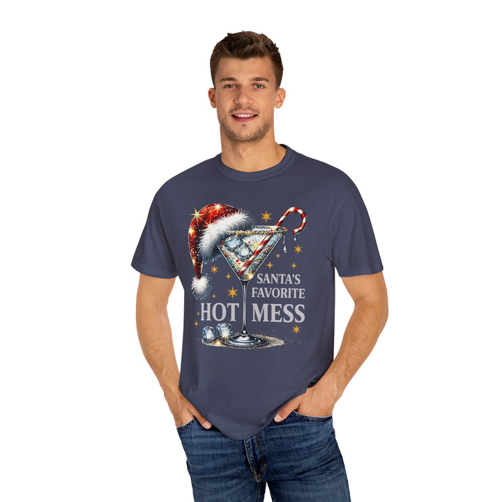Holiday T-Shirt — "Santa’s Favorite Hot Mess" Christmas Cocktail Tee - Beguiling Phenix Boutique