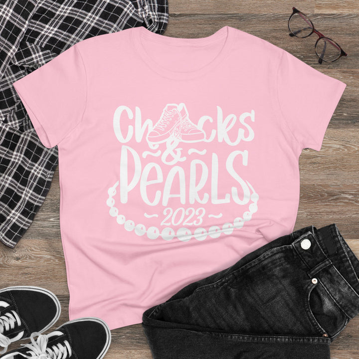 Chucks & Pearls Cotton Tee 2023 - Beguiling Phenix Boutique