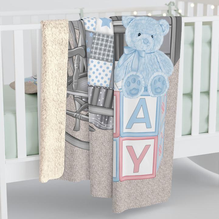 Blue Welcome Baby Fleece Blanket - Beguiling Phenix Boutique