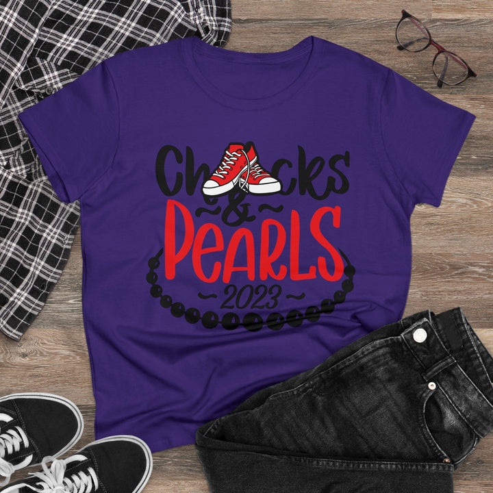 Chucks & Pearls Cotton Tee - Beguiling Phenix Boutique