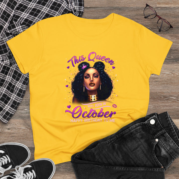 October Birthday Women's Heavy Cotton Tee - Beguiling Phenix Boutique