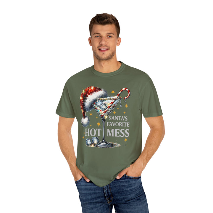Holiday T-Shirt — "Santa’s Favorite Hot Mess" Christmas Cocktail Tee - Beguiling Phenix Boutique