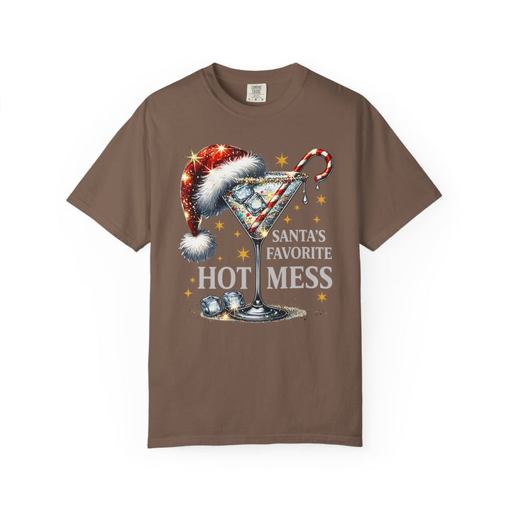 Holiday T-Shirt — "Santa’s Favorite Hot Mess" Christmas Cocktail Tee - Beguiling Phenix Boutique
