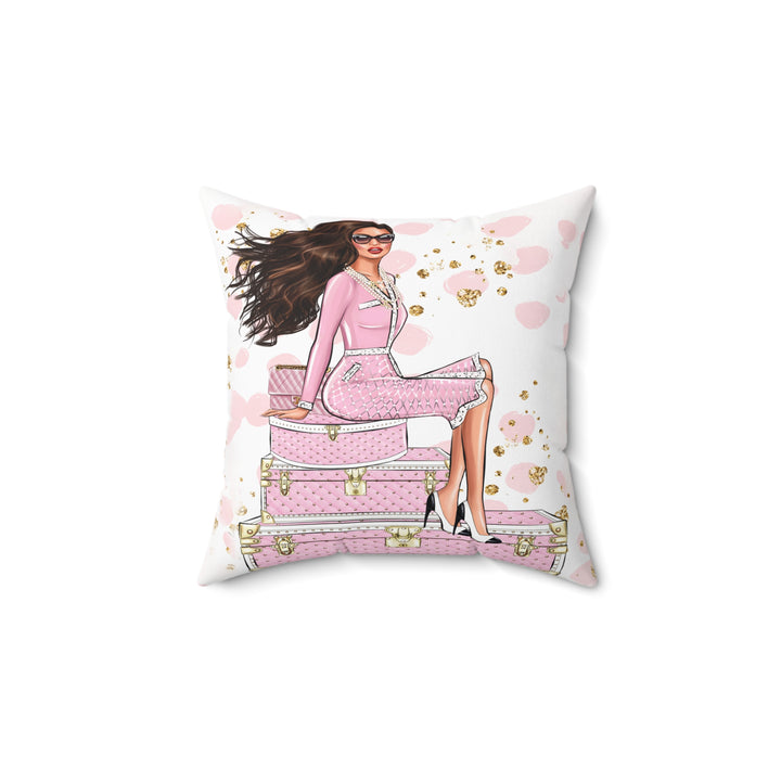 Pretty In Pink Faux Suede Throw Pillow - Beguiling Phenix Boutique