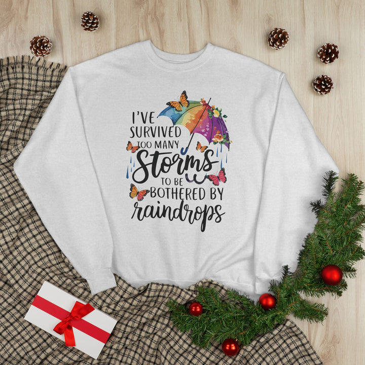 Survived Storms Sweatshirt - Inspirational EcoSmart Crewneck - Beguiling Phenix Boutique