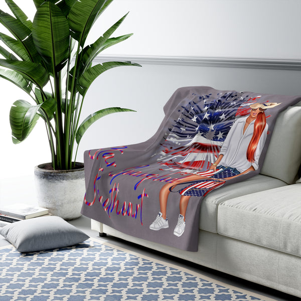 Star Spangled Sweetheart Fleece Blanket - Beguiling Phenix Boutique