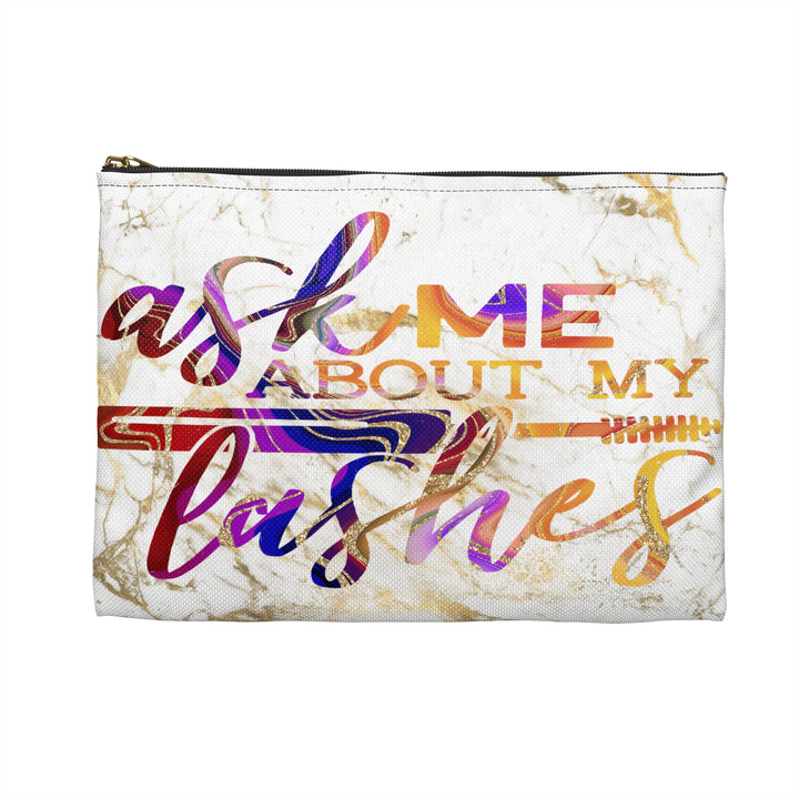 Ask Me About My Lashes Accessory Pouch - Beguiling Phenix Boutique