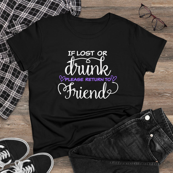 If Lost Or Drunk Women's Heavy Cotton Tee - Beguiling Phenix Boutique