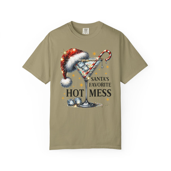 Holiday T-Shirt — "Santa’s Favorite Hot Mess" Christmas Cocktail Tee - Beguiling Phenix Boutique