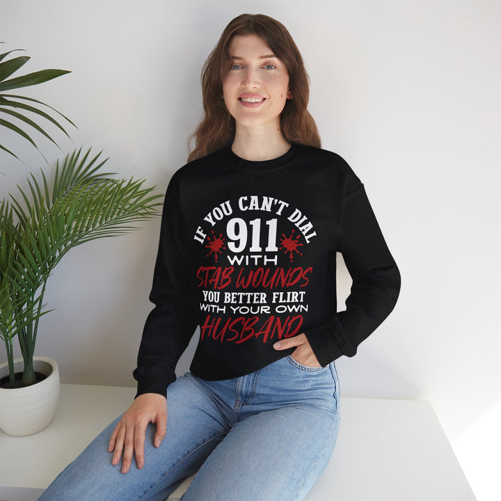 Humorous Crewneck Sweatshirt for Couples - "Flirt with Your Own Husband" - Beguiling Phenix Boutique