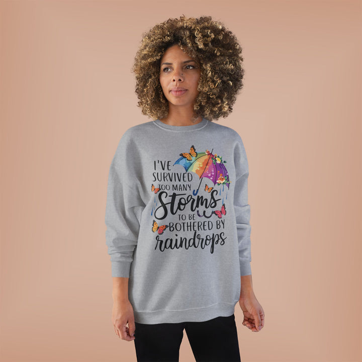 Survived Storms Sweatshirt - Inspirational EcoSmart Crewneck - Beguiling Phenix Boutique