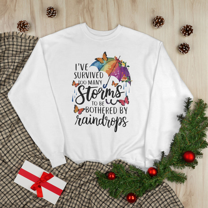 Survived Storms Sweatshirt - Inspirational EcoSmart Crewneck - Beguiling Phenix Boutique