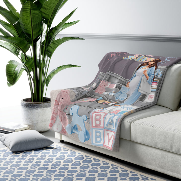 Blue & Pink Welcome Baby Fleece Blanket - Beguiling Phenix Boutique
