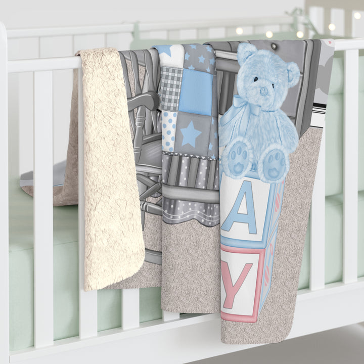 Blue Welcome Baby Fleece Blanket - Beguiling Phenix Boutique