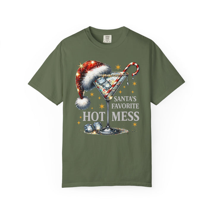 Holiday T-Shirt — "Santa’s Favorite Hot Mess" Christmas Cocktail Tee - Beguiling Phenix Boutique