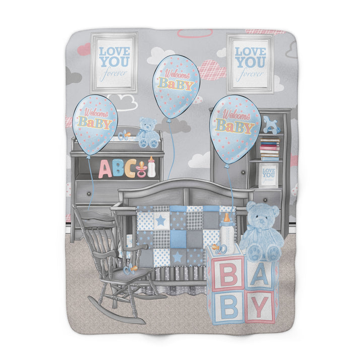Blue Welcome Baby Fleece Blanket - Beguiling Phenix Boutique