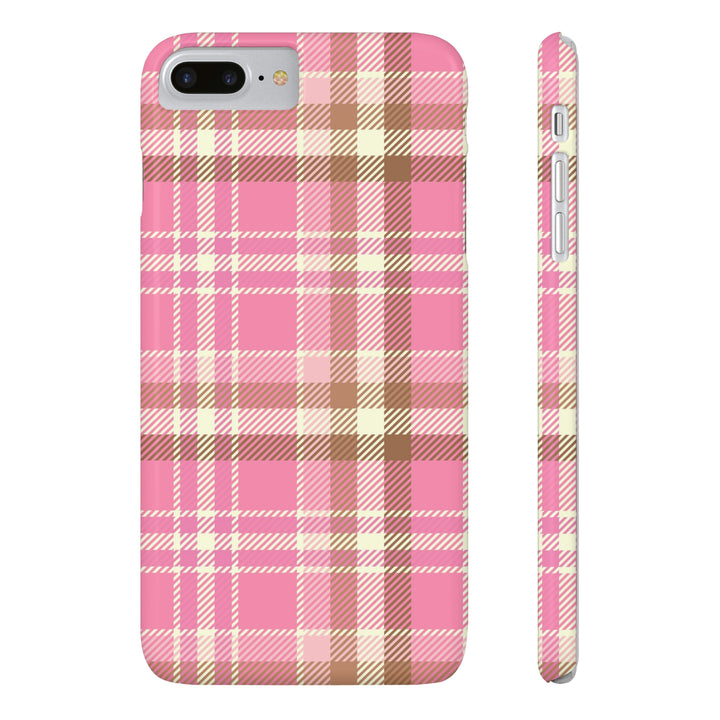 Pink Plaid Slim Phone Case - Beguiling Phenix Boutique