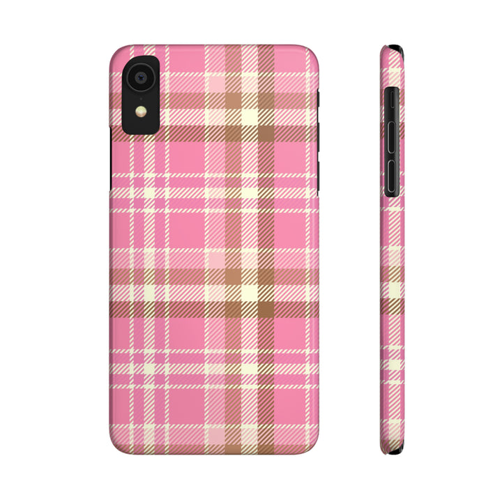 Pink Plaid Slim Phone Case - Beguiling Phenix Boutique