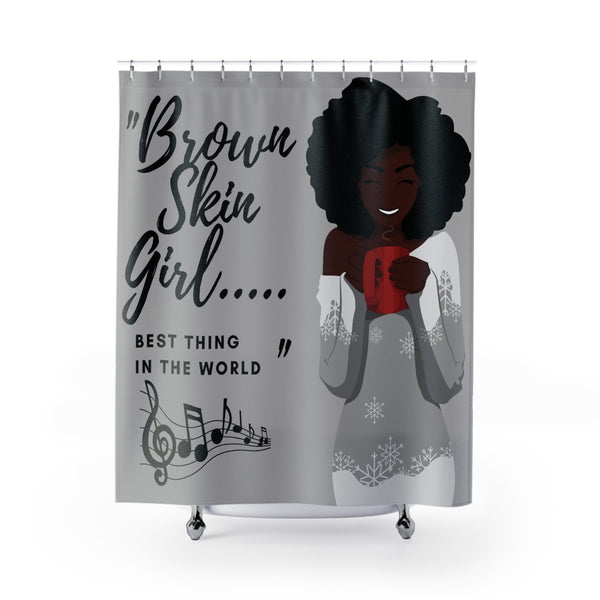 Brown Skin Girl Shower Curtain - Beguiling Phenix Boutique