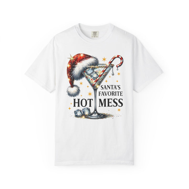 Holiday T-Shirt — "Santa’s Favorite Hot Mess" Christmas Cocktail Tee - Beguiling Phenix Boutique