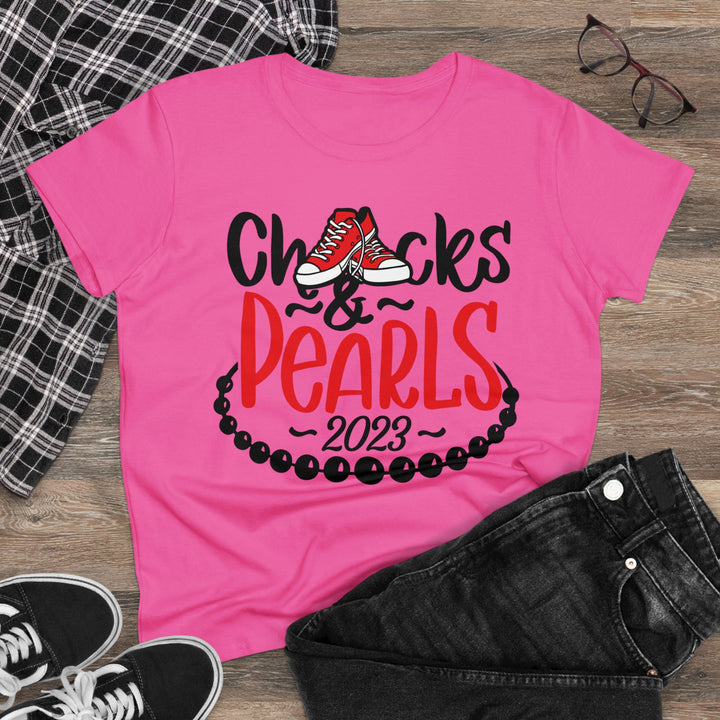 Chucks & Pearls Cotton Tee - Beguiling Phenix Boutique