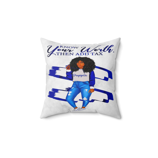 Know Your Worth Faux Suede Throw Pillow - Beguiling Phenix Boutique