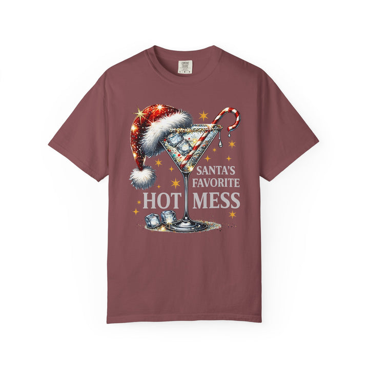 Holiday T-Shirt — "Santa’s Favorite Hot Mess" Christmas Cocktail Tee - Beguiling Phenix Boutique