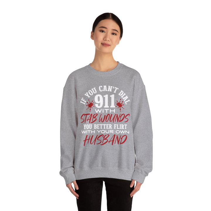 Humorous Crewneck Sweatshirt for Couples - "Flirt with Your Own Husband" - Beguiling Phenix Boutique