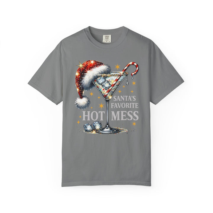 Holiday T-Shirt — "Santa’s Favorite Hot Mess" Christmas Cocktail Tee - Beguiling Phenix Boutique