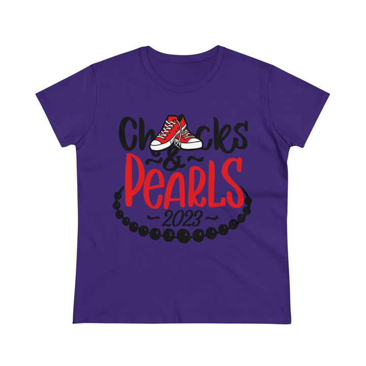 Chucks & Pearls Cotton Tee - Beguiling Phenix Boutique