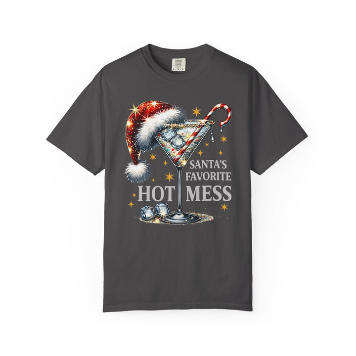 Holiday T-Shirt — "Santa’s Favorite Hot Mess" Christmas Cocktail Tee - Beguiling Phenix Boutique