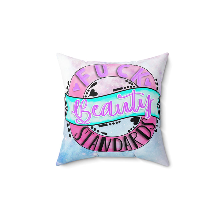 F Beauty Standards Faux Suede Square Pillow - Beguiling Phenix Boutique