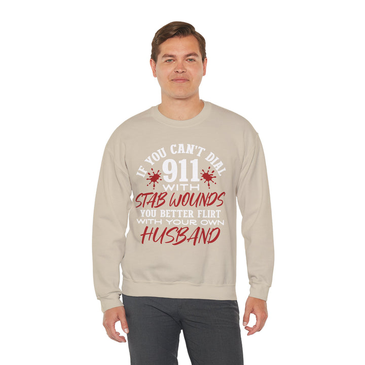 Humorous Crewneck Sweatshirt for Couples - "Flirt with Your Own Husband" - Beguiling Phenix Boutique