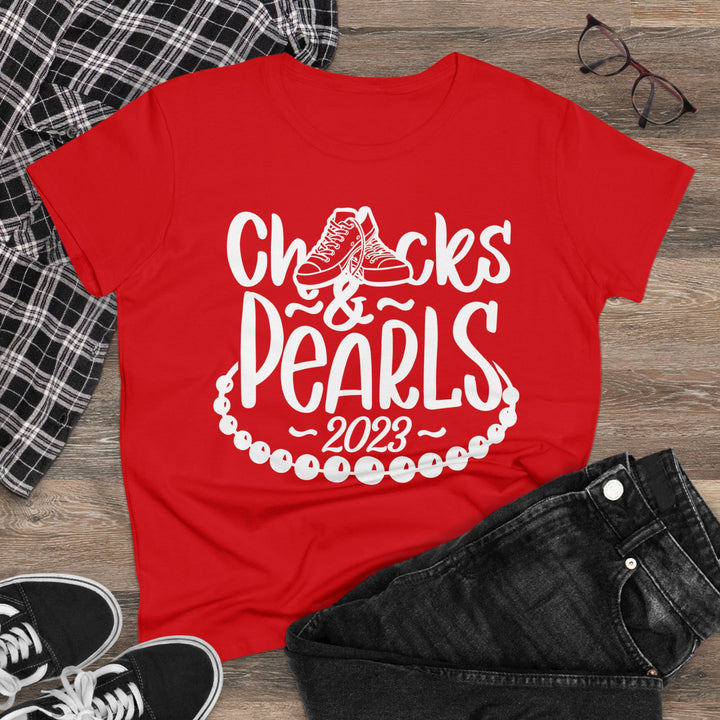 Chucks & Pearls Cotton Tee 2023 - Beguiling Phenix Boutique