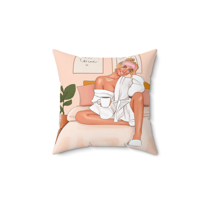 Self-Care Sunday Faux Suede Throw Pillow - Beguiling Phenix Boutique