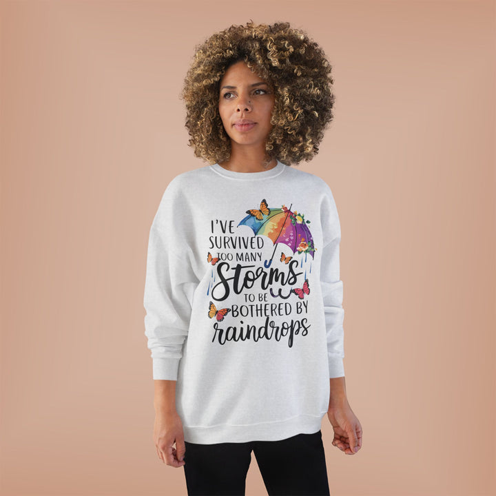 Survived Storms Sweatshirt - Inspirational EcoSmart Crewneck - Beguiling Phenix Boutique