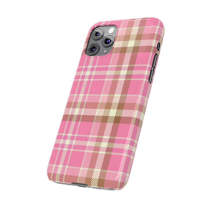 Pink Plaid Slim Phone Case - Beguiling Phenix Boutique