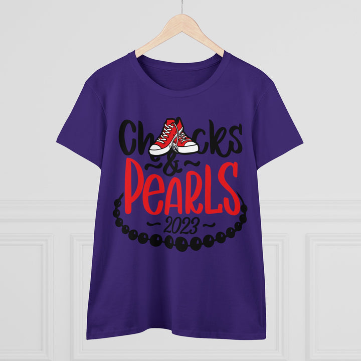 Chucks & Pearls Cotton Tee - Beguiling Phenix Boutique