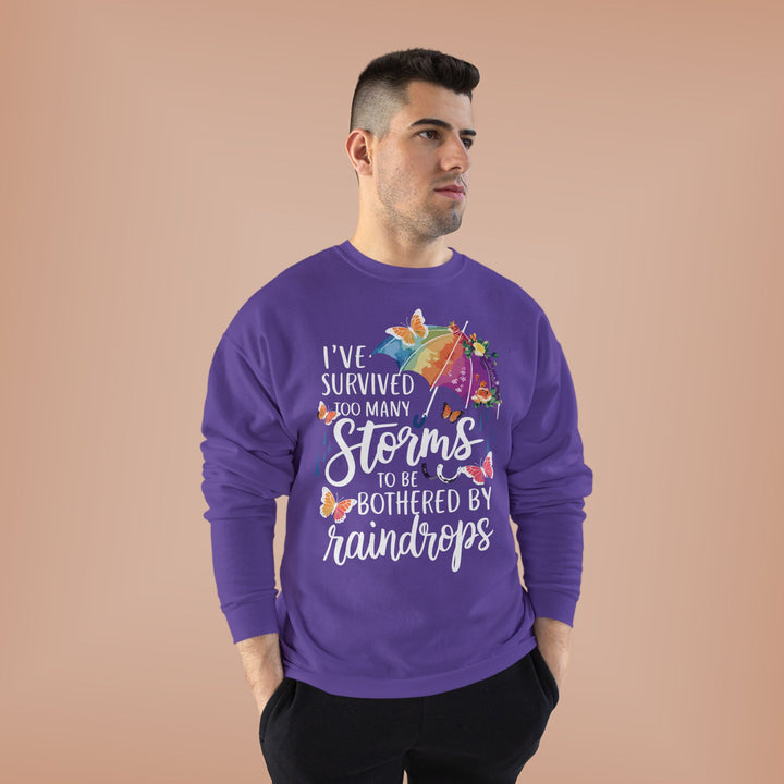 Survived Storms Sweatshirt - Inspirational EcoSmart Crewneck - Beguiling Phenix Boutique