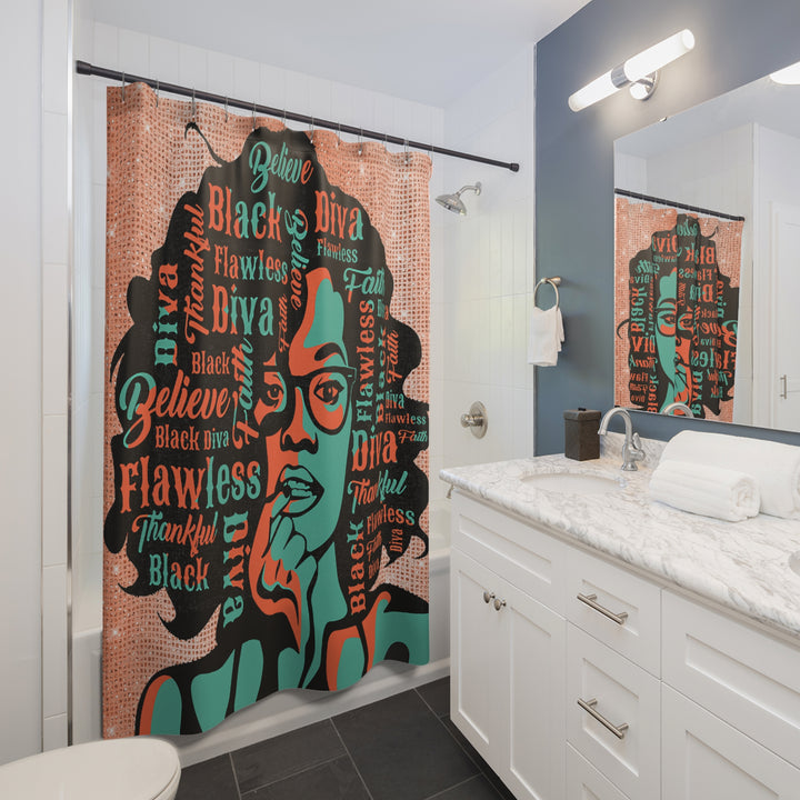 Flawless Diva Shower Curtain - Beguiling Phenix Boutique