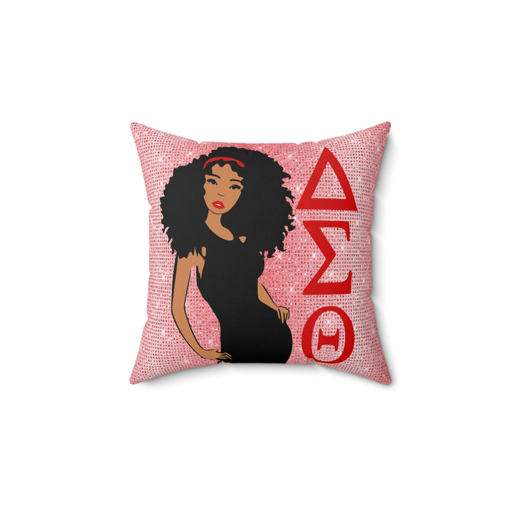 Delta Sigma Theta Faux Suede Throw Pillow - Beguiling Phenix Boutique